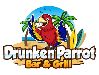 Drunken Parrot Bar & Grill logo design by ElonStark