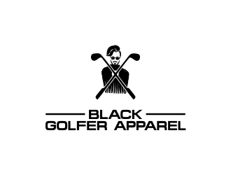 BLACK GOLFER APPAREL logo design by MUNAROH