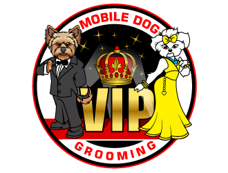 VIP Dog Walking & Pet Sitting / VIP Mobile Dog Grooming  logo design by Suvendu