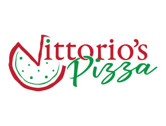 Vittorios Pizza logo design by invento