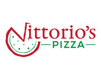 Vittorios Pizza logo design by invento