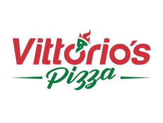Vittorios Pizza logo design by invento