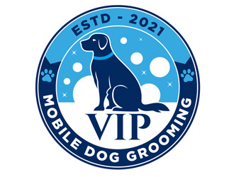 VIP Dog Walking & Pet Sitting / VIP Mobile Dog Grooming  logo design by DreamLogoDesign