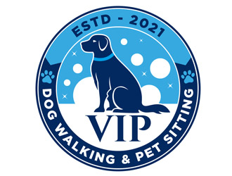 VIP Dog Walking & Pet Sitting / VIP Mobile Dog Grooming  logo design by DreamLogoDesign