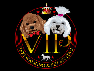 VIP Dog Walking & Pet Sitting / VIP Mobile Dog Grooming  logo design by DreamLogoDesign