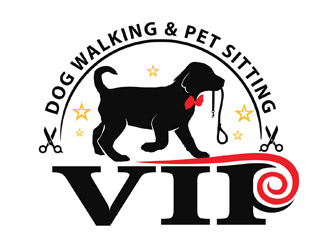 VIP Dog Walking & Pet Sitting / VIP Mobile Dog Grooming  logo design by DreamLogoDesign
