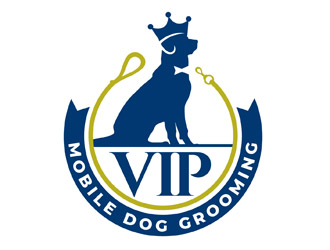 VIP Dog Walking & Pet Sitting / VIP Mobile Dog Grooming  logo design by DreamLogoDesign