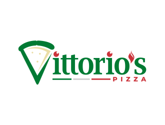 Vittorios Pizza logo design by mutafailan