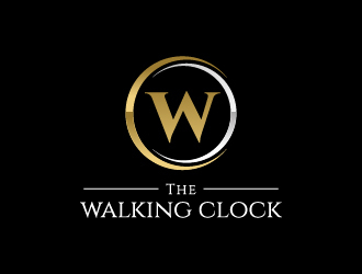 The walking clock logo design by gateout