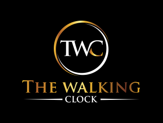 The walking clock logo design by qqdesigns