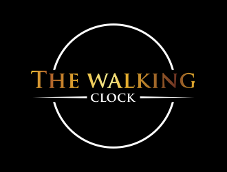The walking clock logo design by qqdesigns