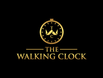 The walking clock logo design by yans