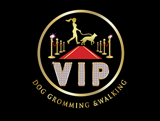 VIP Dog Walking & Pet Sitting / VIP Mobile Dog Grooming  logo design by PrimalGraphics