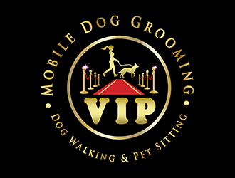 VIP Dog Walking & Pet Sitting / VIP Mobile Dog Grooming  logo design by PrimalGraphics