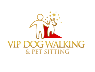 VIP Dog Walking & Pet Sitting / VIP Mobile Dog Grooming  logo design by M J