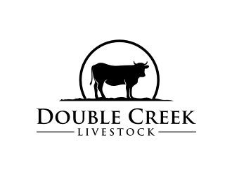 Double Creek Livestock logo design by puthreeone