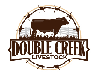 Double Creek Livestock logo design by ElonStark