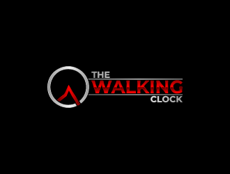 The walking clock logo design by fastsev