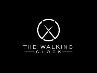 The walking clock logo design by usef44