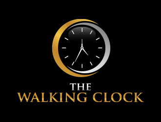 The walking clock logo design by MarkindDesign