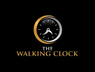 The walking clock logo design by MarkindDesign