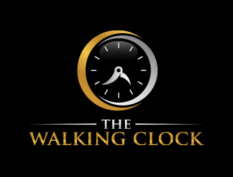 The walking clock logo design by MarkindDesign