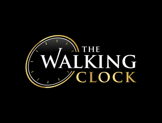The walking clock logo design by ubai popi