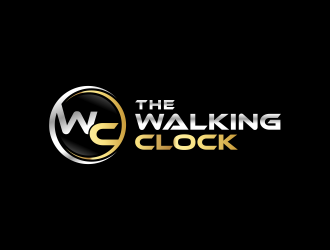The walking clock logo design by ubai popi