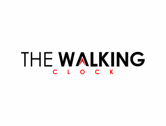 The walking clock logo design by giphone