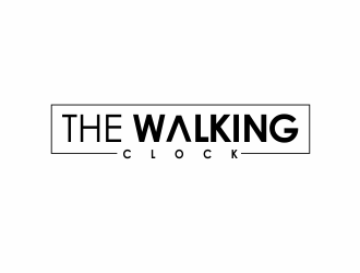 The walking clock logo design by giphone