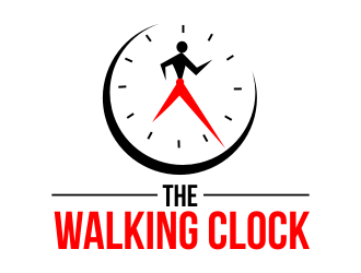 The walking clock logo design by rgb1