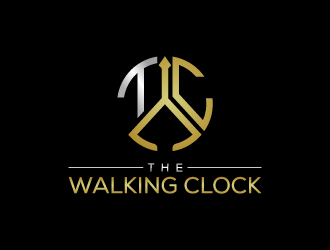 The walking clock logo design by MUSANG