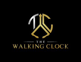 The walking clock logo design by MUSANG