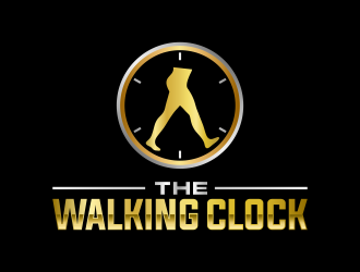 The walking clock logo design by pionsign