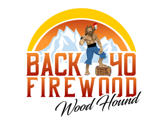 Back 40 Firewood Wood Hound logo design by Republik