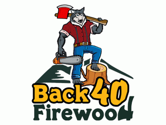 Back 40 Firewood Wood Hound logo design by Bananalicious