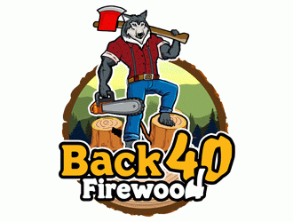 Back 40 Firewood Wood Hound logo design by Bananalicious