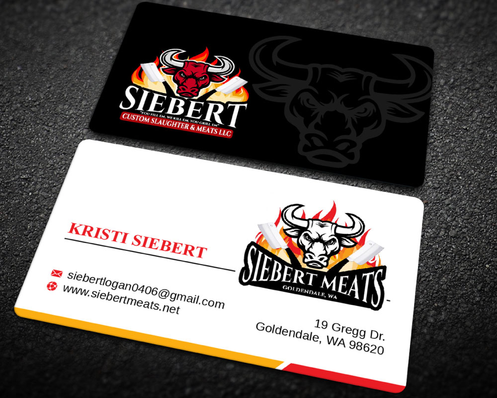 19 Gregg Drive  Goldendale WA  98620  http://www.siebertmeats.net/  FB: siebert custom slaughter & Meats WSDA licensed custom butcher shop and mobile slaughter Smoke BBQ trailer for Mobile catering  logo design by Boomstudioz