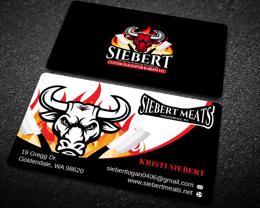 19 Gregg Drive  Goldendale WA  98620  http://www.siebertmeats.net/  FB: siebert custom slaughter & Meats WSDA licensed custom butcher shop and mobile slaughter Smoke BBQ trailer for Mobile catering  logo design by Boomstudioz