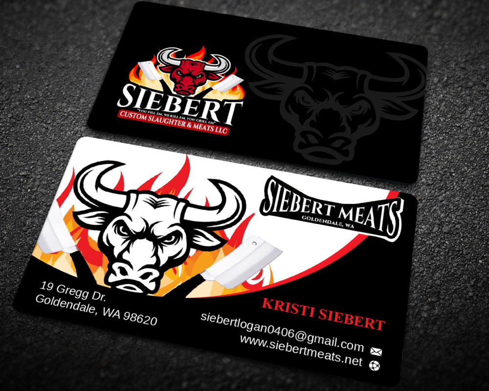 19 Gregg Drive  Goldendale WA  98620  http://www.siebertmeats.net/  FB: siebert custom slaughter & Meats WSDA licensed custom butcher shop and mobile slaughter Smoke BBQ trailer for Mobile catering  logo design by Boomstudioz