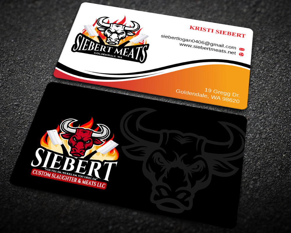 19 Gregg Drive  Goldendale WA  98620  http://www.siebertmeats.net/  FB: siebert custom slaughter & Meats WSDA licensed custom butcher shop and mobile slaughter Smoke BBQ trailer for Mobile catering  logo design by Boomstudioz