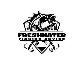 Freshwater Fishing Advice logo design by ElonStark