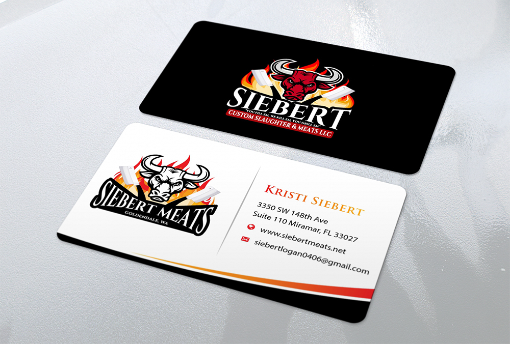 19 Gregg Drive  Goldendale WA  98620  http://www.siebertmeats.net/  FB: siebert custom slaughter & Meats WSDA licensed custom butcher shop and mobile slaughter Smoke BBQ trailer for Mobile catering  logo design by Ibrahim