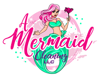 A mermaid cleaning LLC  logo design by ElonStark