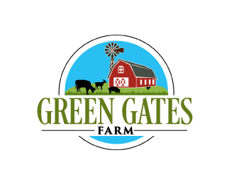 Green Gates Farm logo design by ElonStark
