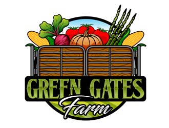 Green Gates Farm logo design by DreamLogoDesign
