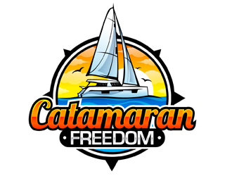 Catamaran Freedom  logo design by DreamLogoDesign