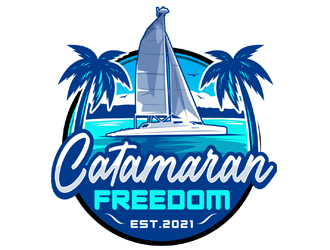 Catamaran Freedom  logo design by DreamLogoDesign