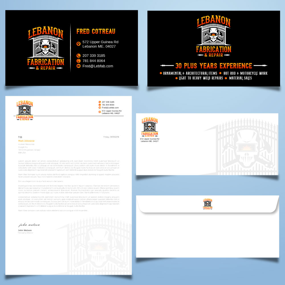 LEBANON FABRICATION & Repair logo design by Boomstudioz