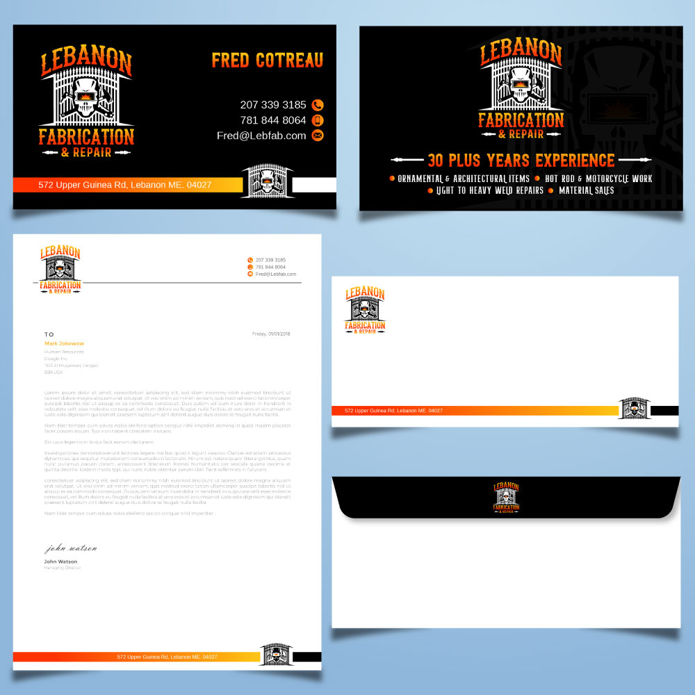 LEBANON FABRICATION & Repair logo design by Boomstudioz